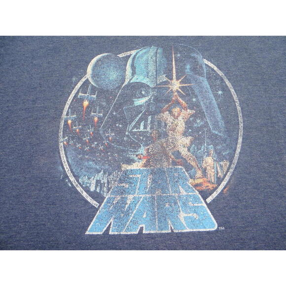 Star Wars Retro Graphic T-Shirt - XXL Blue - Picture 3 of 4